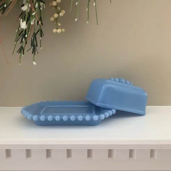 Relisted - Vintage Candlewick Blue Butter Dish - Picture 3 of 7